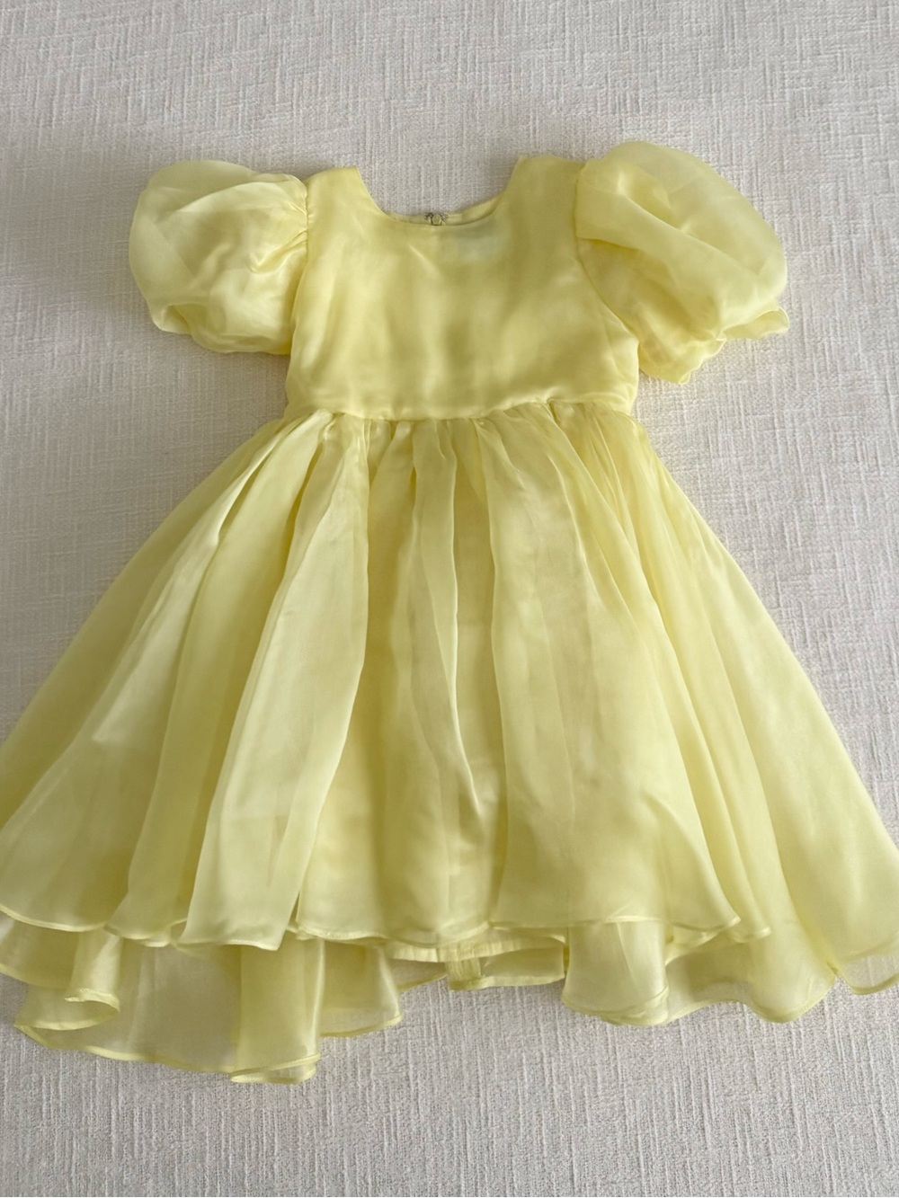 Bardot Girls Yellow Puff Sleeve Formal Dress